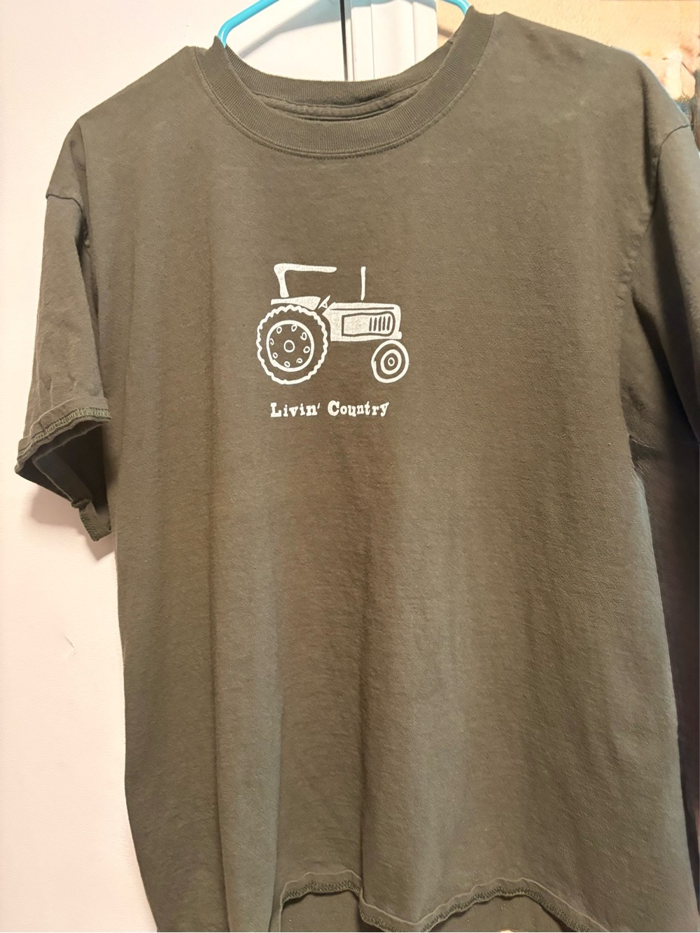Livin' Country Olive Green Tractor Graphic Tee